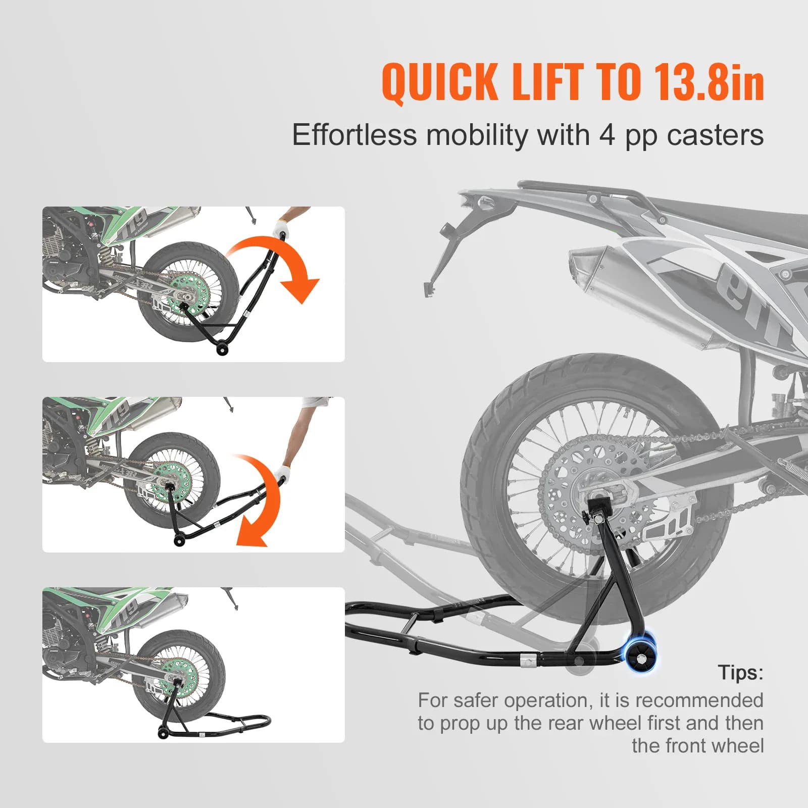 SucceBuy support de moto ascenseur 850lbs avant arrière