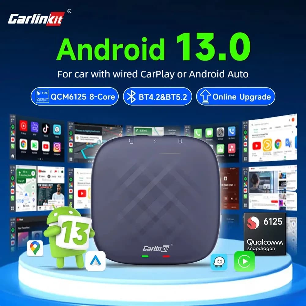 CarlinKit-Android 13 Wireless CarPlay AI TV Box, QCM6125