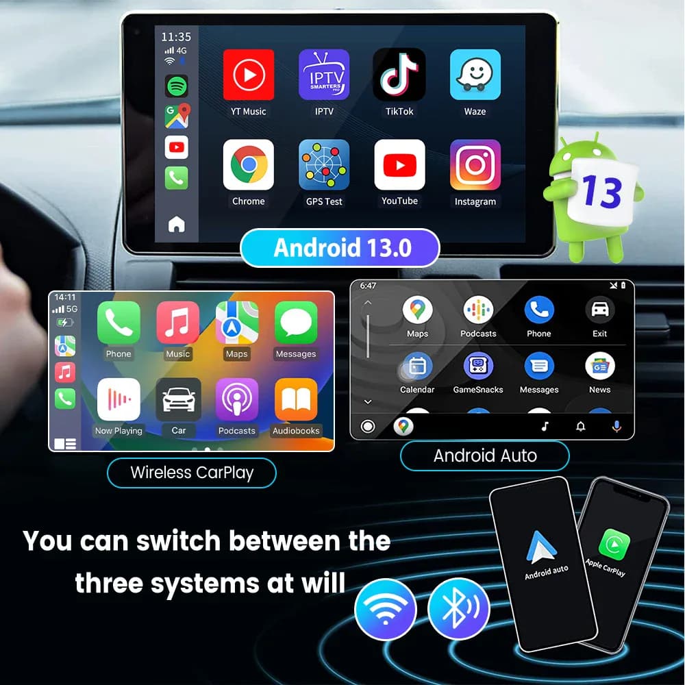 CarlinKit-Android 13 Wireless CarPlay AI TV Box, QCM6125