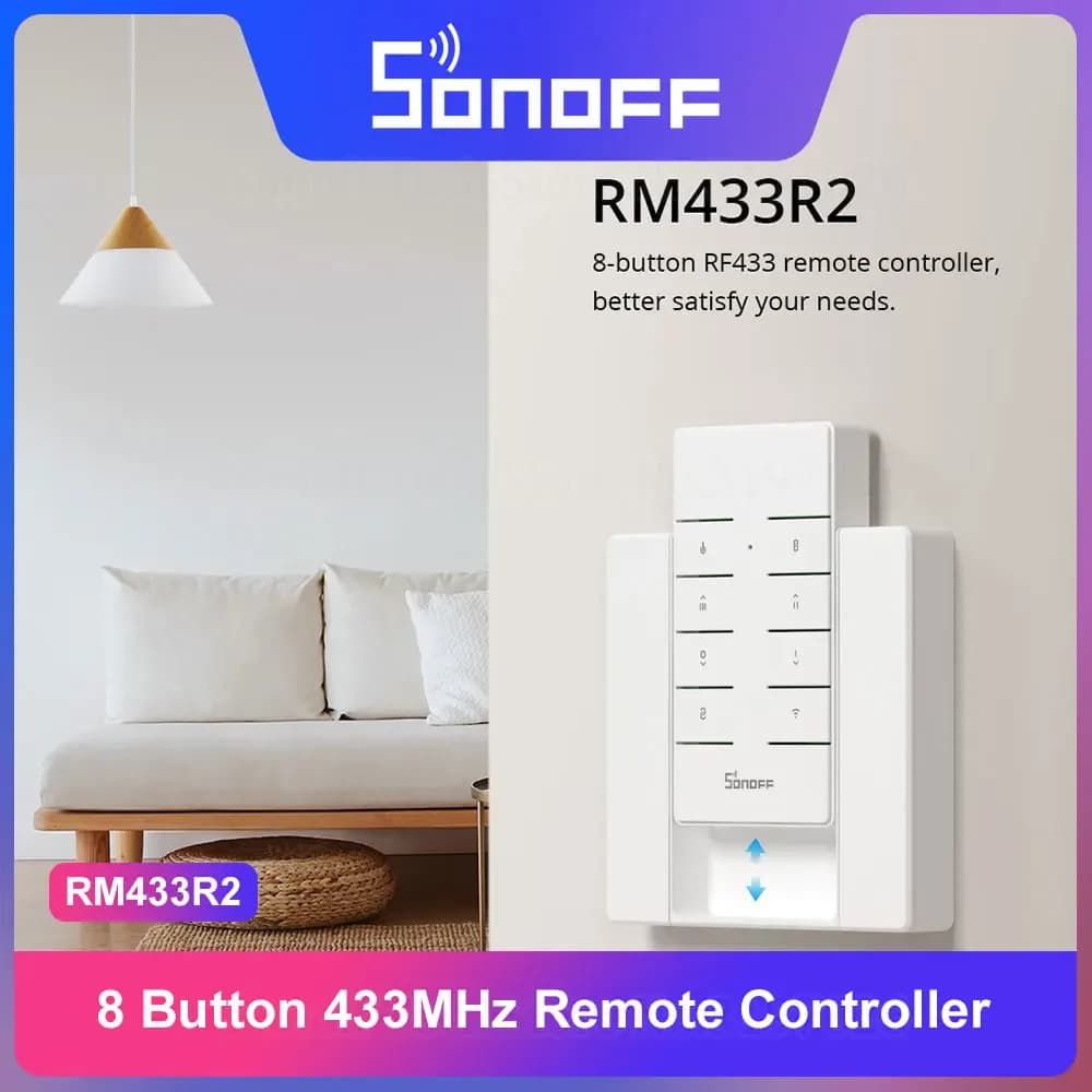 Télécommande RF 433 MHz RM433 R2 8 boutons
