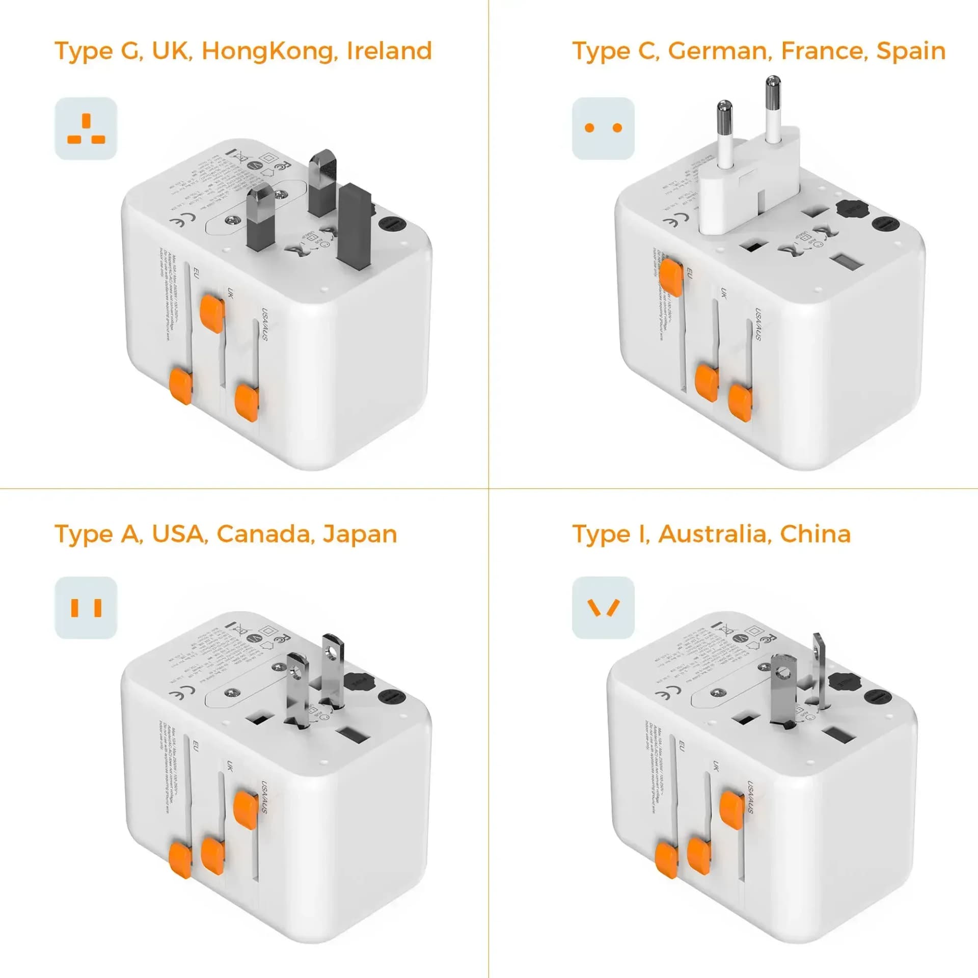 TESSAN 65W GaN adaptateur de voyage prise universelle avec