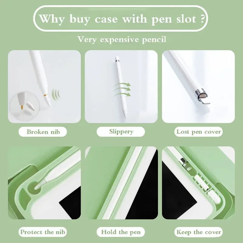 Coque intelligente avec porte-crayon, pour iPad 10.2