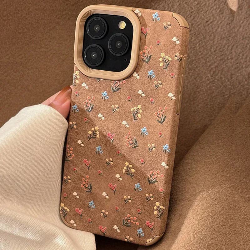 Pour iPhone 17 Pro Max étui mode Vintage Beige daim
