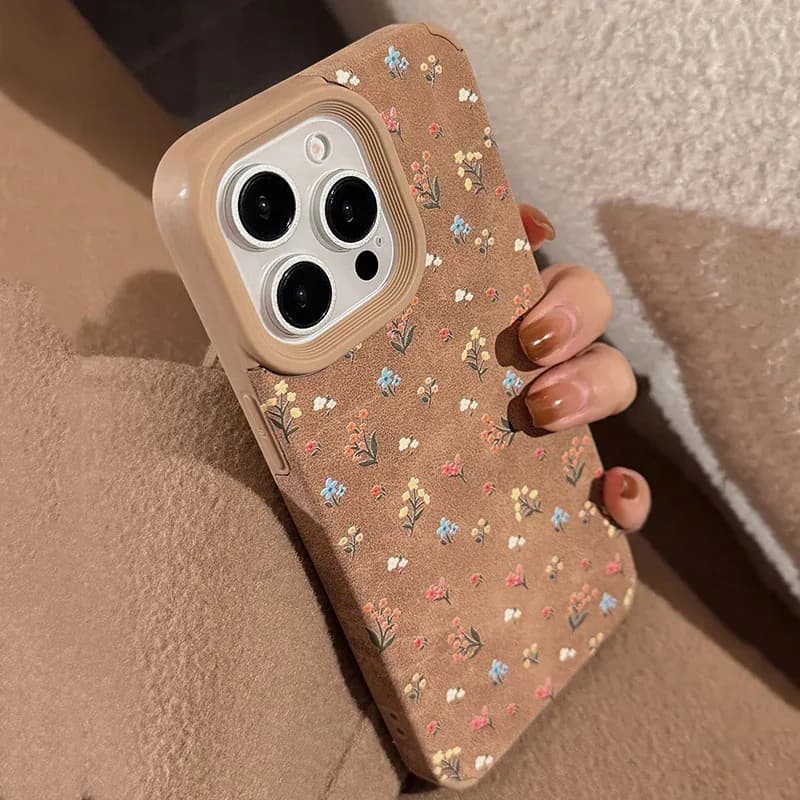 Pour iPhone 17 Pro Max étui mode Vintage Beige daim