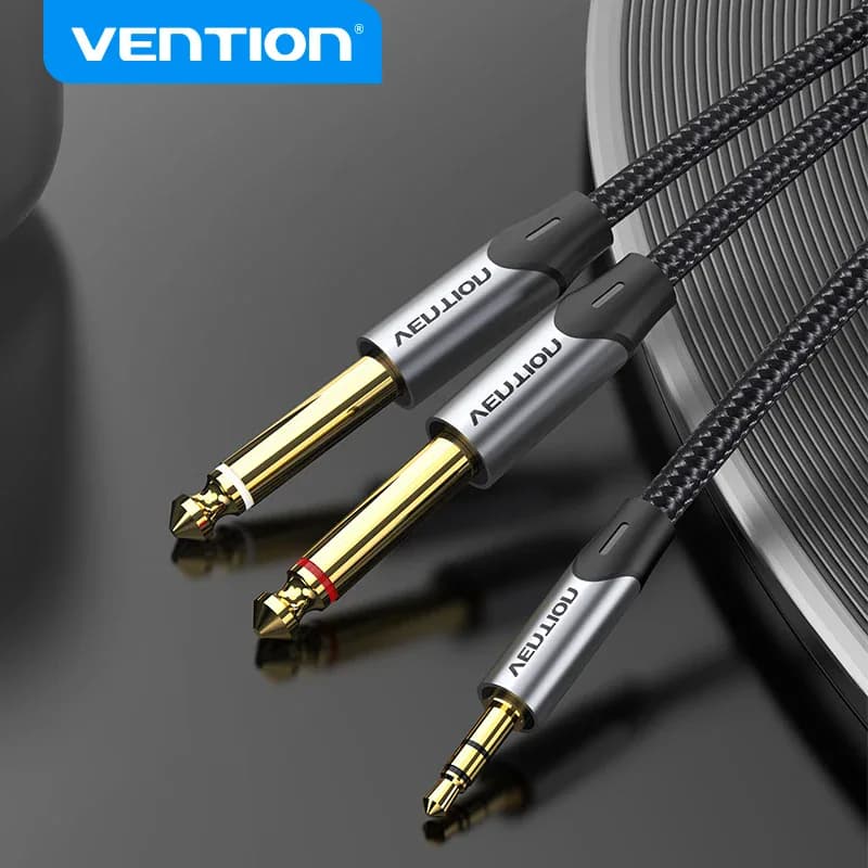 Vention 3.5mm à Double 6.5mm câble TRS AUX mâle Mono 6.5