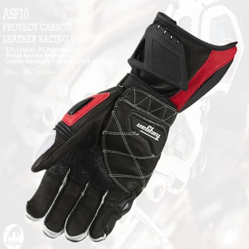 Gants de moto coupe-vent en cuir pour hommes, mitaines de