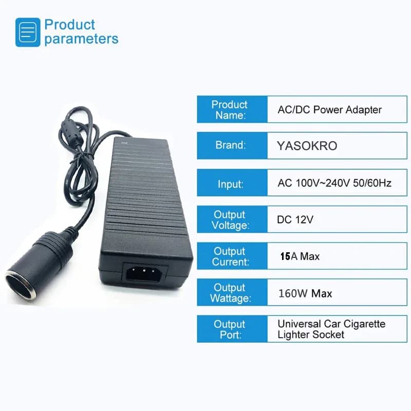 Adaptateur d'alimentation de voiture, convertisseur AC à DC