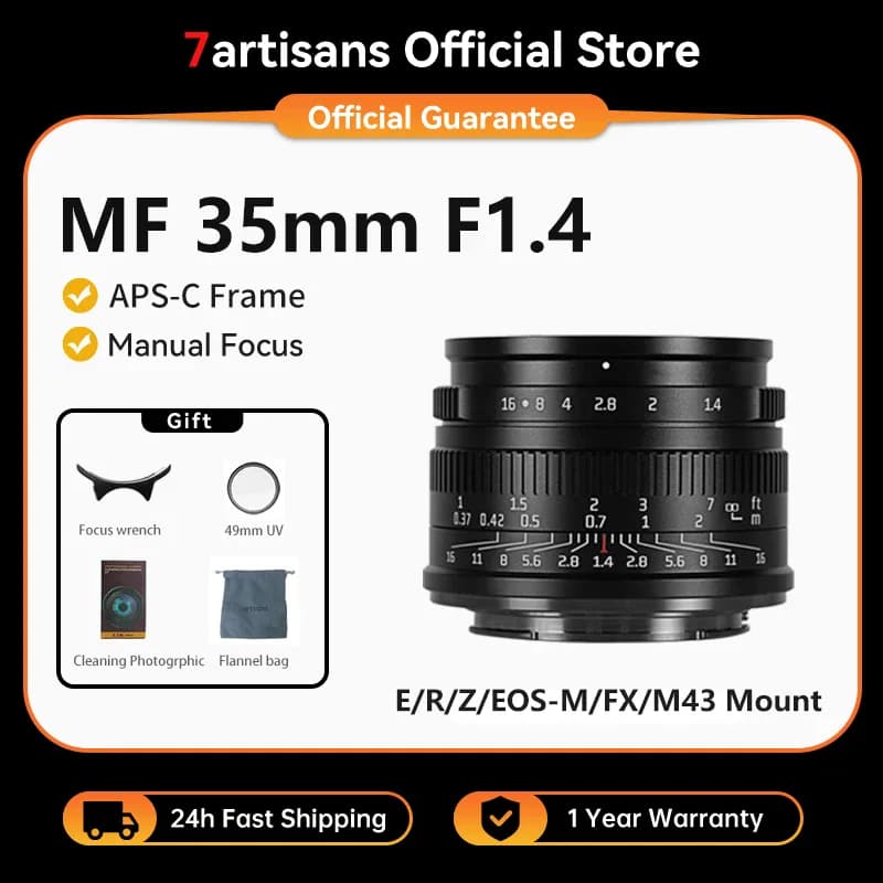 Objectif 35mm F1.4 APS-C manuel hybride