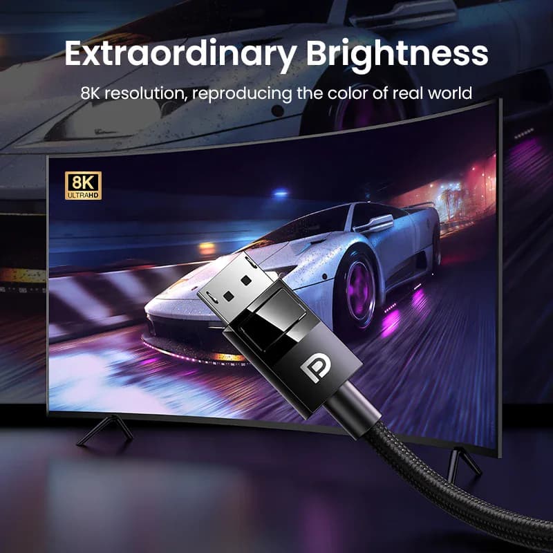 UGREEN 8K DisplayPort Câble pour TV Xiaomi 4K 144Hz DP 1.4