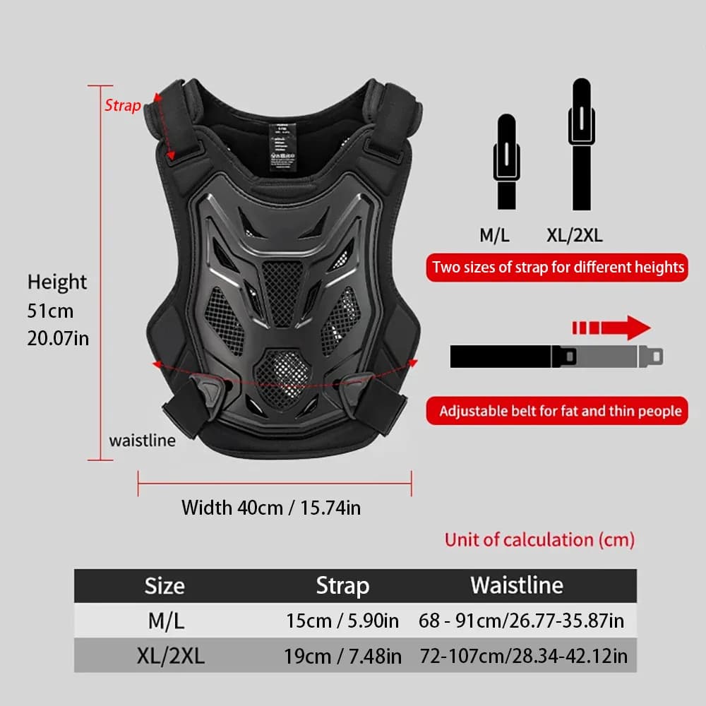 Gilet d'armure de motocross toutes saisons, protection du