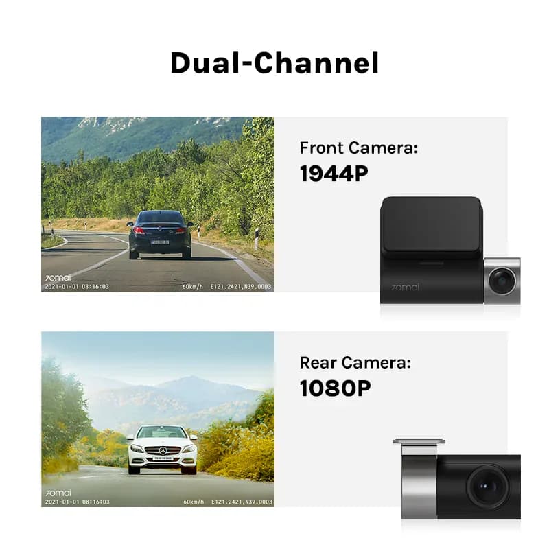 70mai-Caméra avant DVR de voiture avec vision nocturne