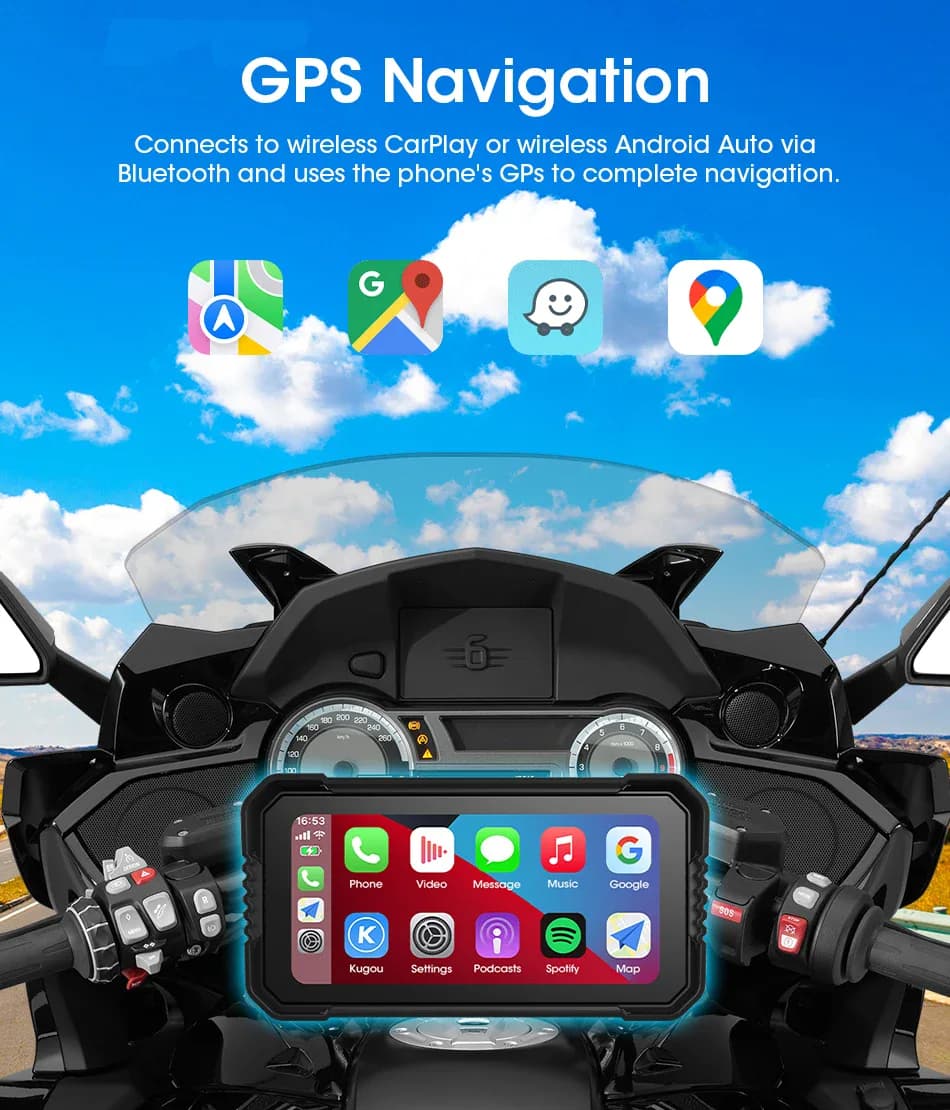 Jansite – GPS portable pour moto, 6.25 pouces