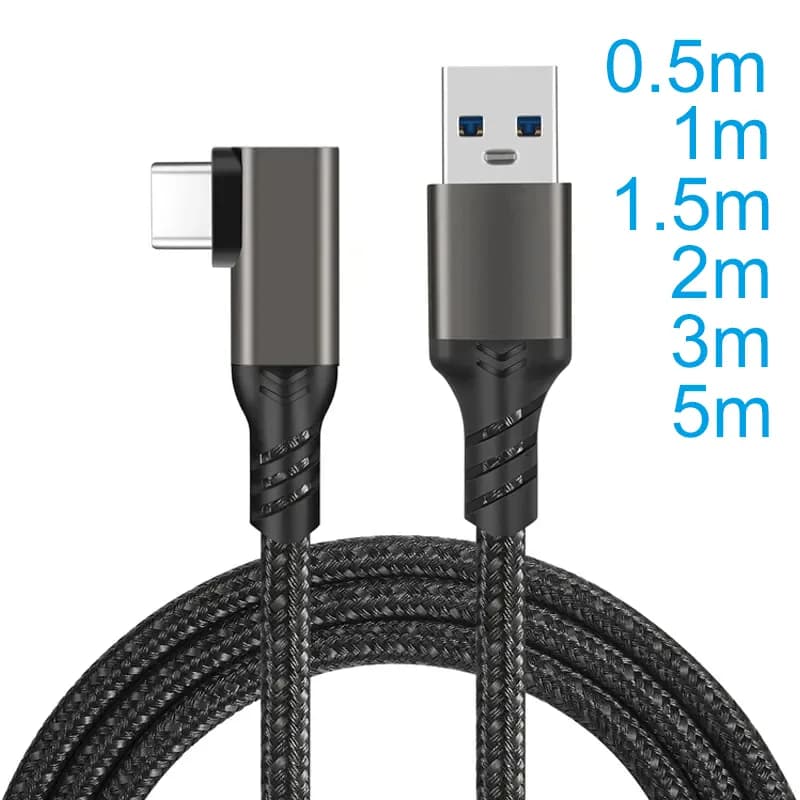 Câble USB-C coudé 90° USB 3.2 Gen2 60W 10 Gbps