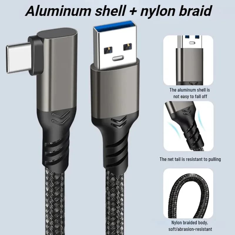 Câble de connecteur USB 3.2 GEN2 3A 60W, coude à 90 degrés