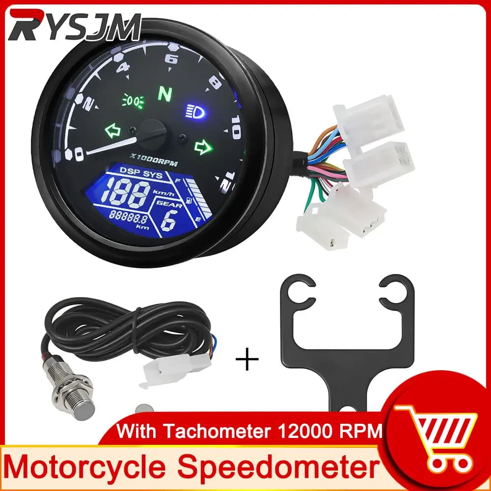 AD nouveau moto universelle 12000RMP LCD compteur de