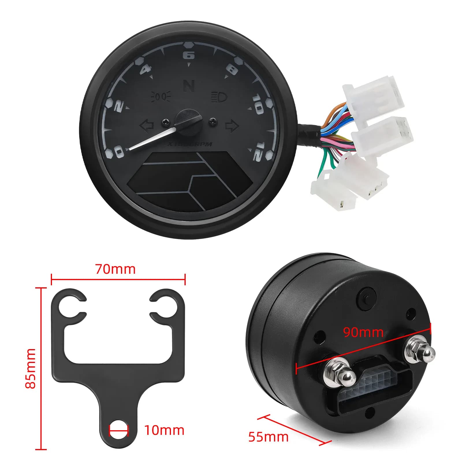 AD nouveau moto universelle 12000RMP LCD compteur de