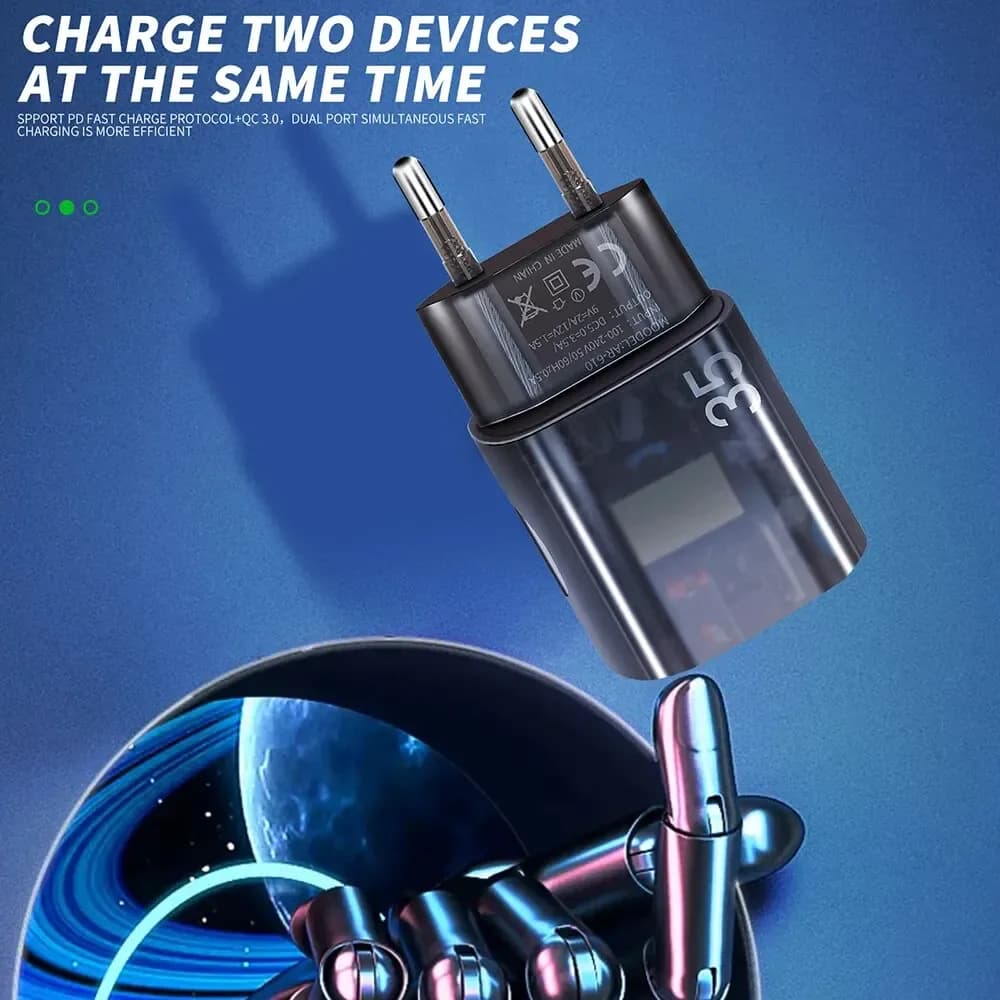 35W USB PD chargeur Transparent Mecha Charge rapide3.0