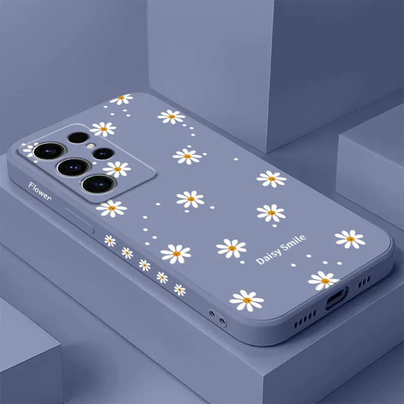 Coque de téléphone marguerite souriante, étui pour Samsung