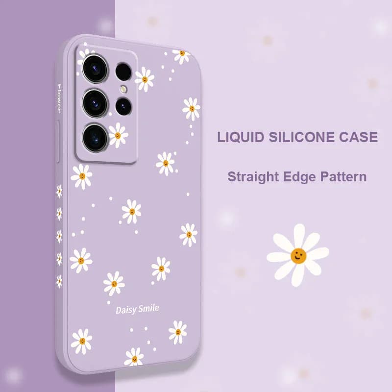 Coque de téléphone marguerite souriante, étui pour Samsung