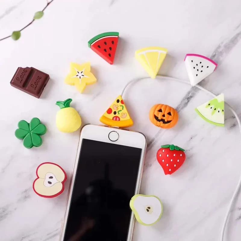 Protège-câble en forme de fruit en silicone