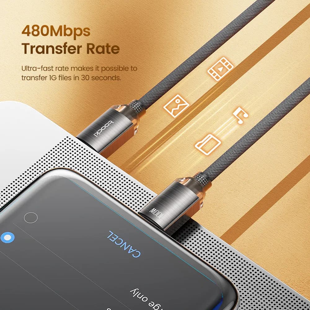 Toocki PD100W câble de charge rapide USB C à C pour iPhone