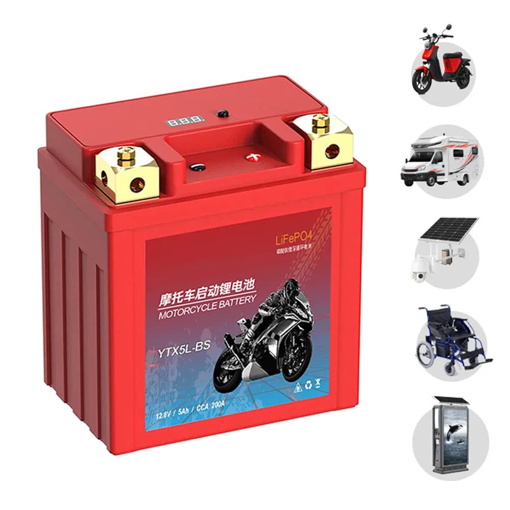 Batterie LiFePO4 12.8V démarreur moto et scooter
