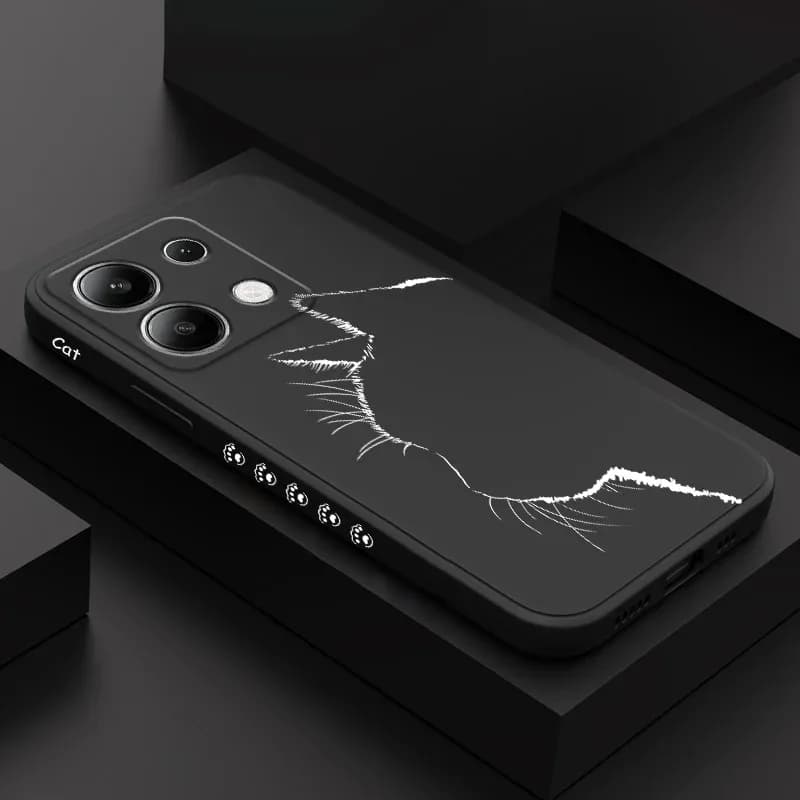Coque de téléphone en Silicone liquide, joli chat mignon