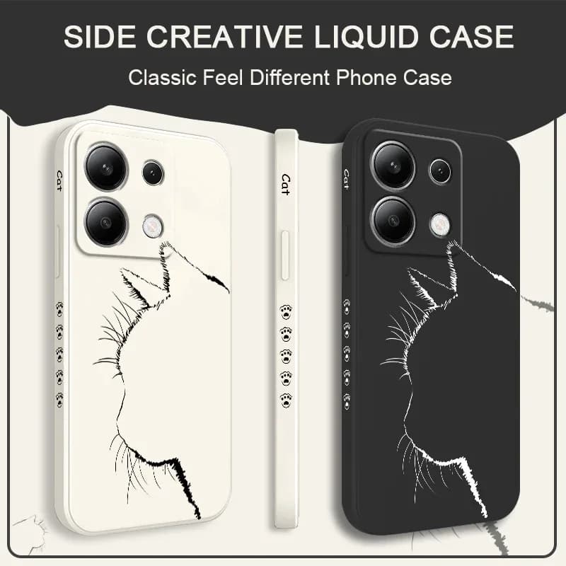 Coque de téléphone en Silicone liquide, joli chat mignon