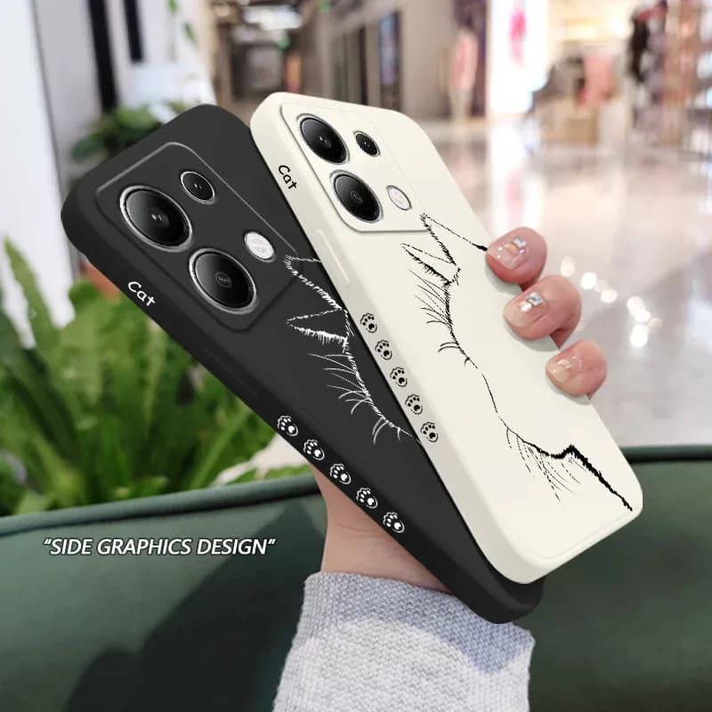 Coque de téléphone en Silicone liquide, joli chat mignon