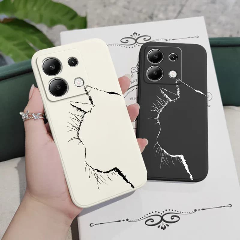 Coque de téléphone en Silicone liquide, joli chat mignon