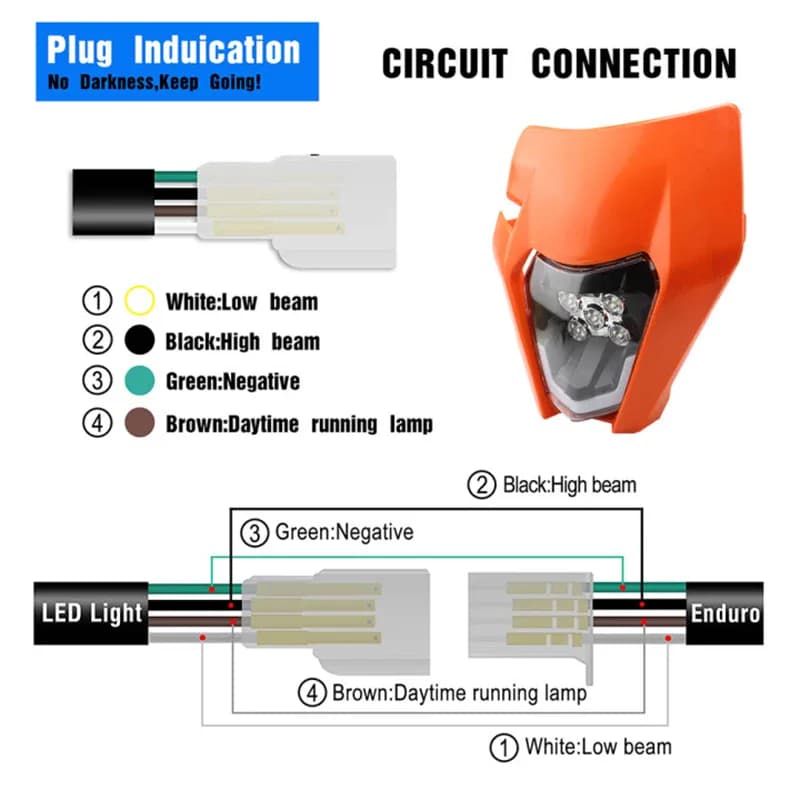 Phare de moto à LED pour KTM EXC XC SX MX XC 125 250 300
