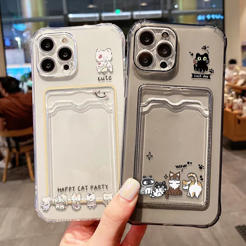 Coque de téléphone avec support de sac et fente pour carte