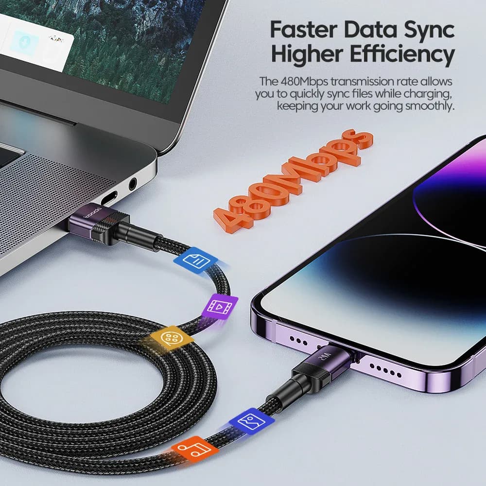 Toocki câble USB pour iPhone 14 13 12 Pro Max X XS XR 8 7