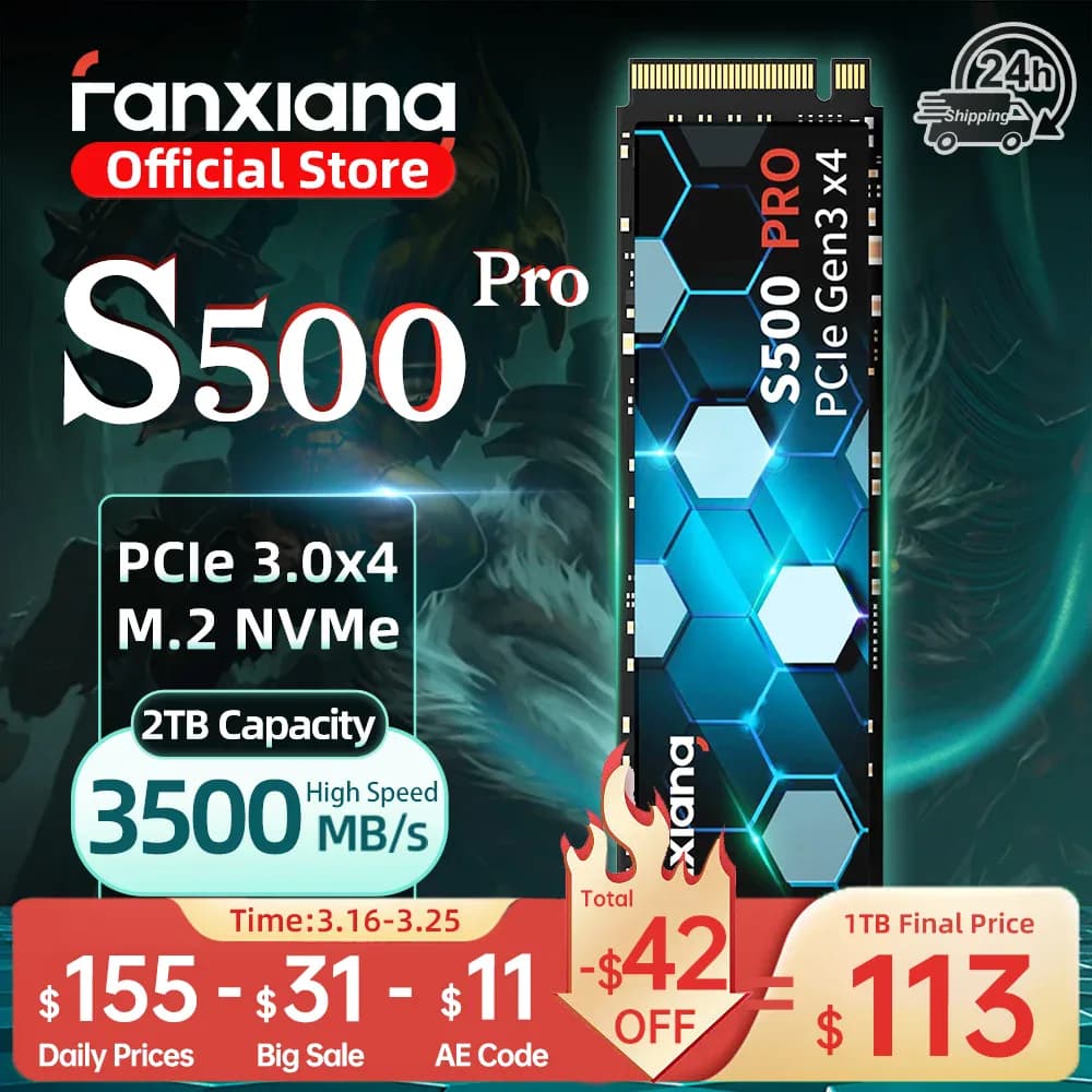 Disque dur SSD Fanxiang S500 Pro M.2 1 To 2 To 3500 Mo/s