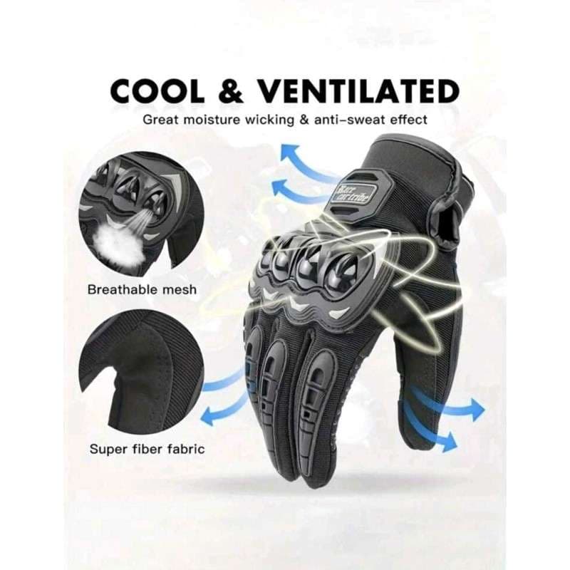 Gants moto tactiles ventilés à coques de protection Vowenx